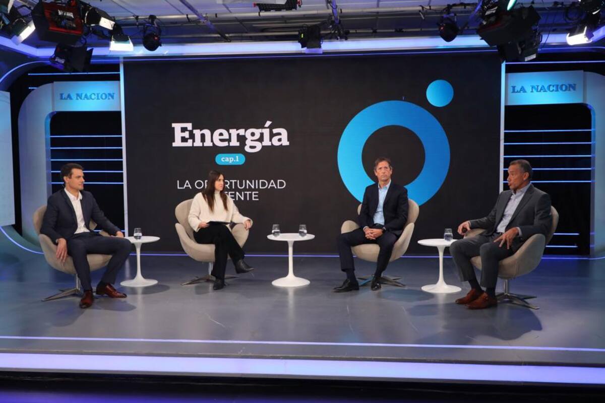 Matías Weissel (Vista), Sofía Diamante (LA NACION), Rodolfo Freyre (PAE) y Ricardo Ferreiro (Tecpetrol), durante el encuentro organizado por LA NACION