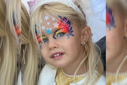 La hija de Luciana Salazar fue pintada con maquillaje artístico para la ocasión