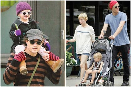 Matilda Ledger, cuando todavía era una niña, en compañía de sus famosos padres, Heath Ledger, fallecido en 2008, y Michelle Williams