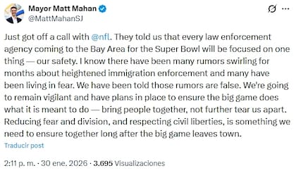 Matt Mahan informó de la charla con autoridades de la NFL en X (antes Twitter)