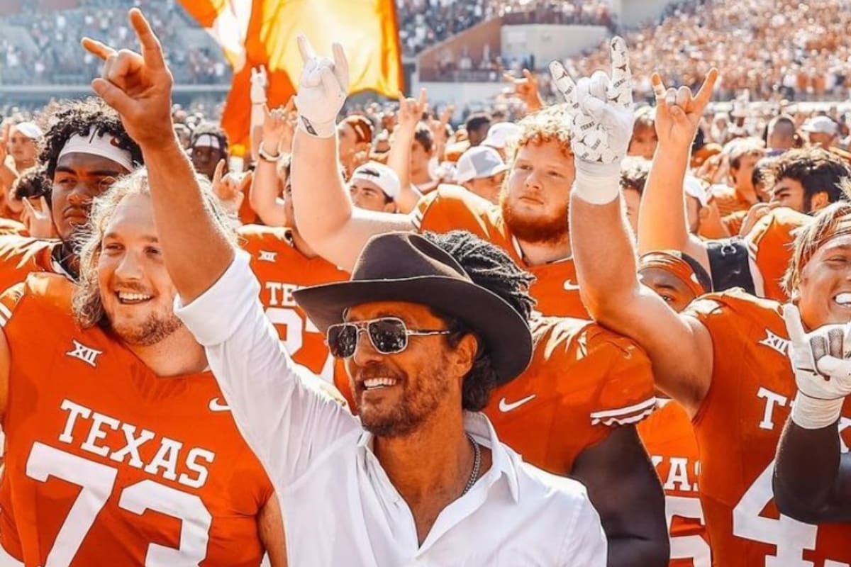 Matthew McConaughey asiste a cuanto partido de los Texas Longhorns puede