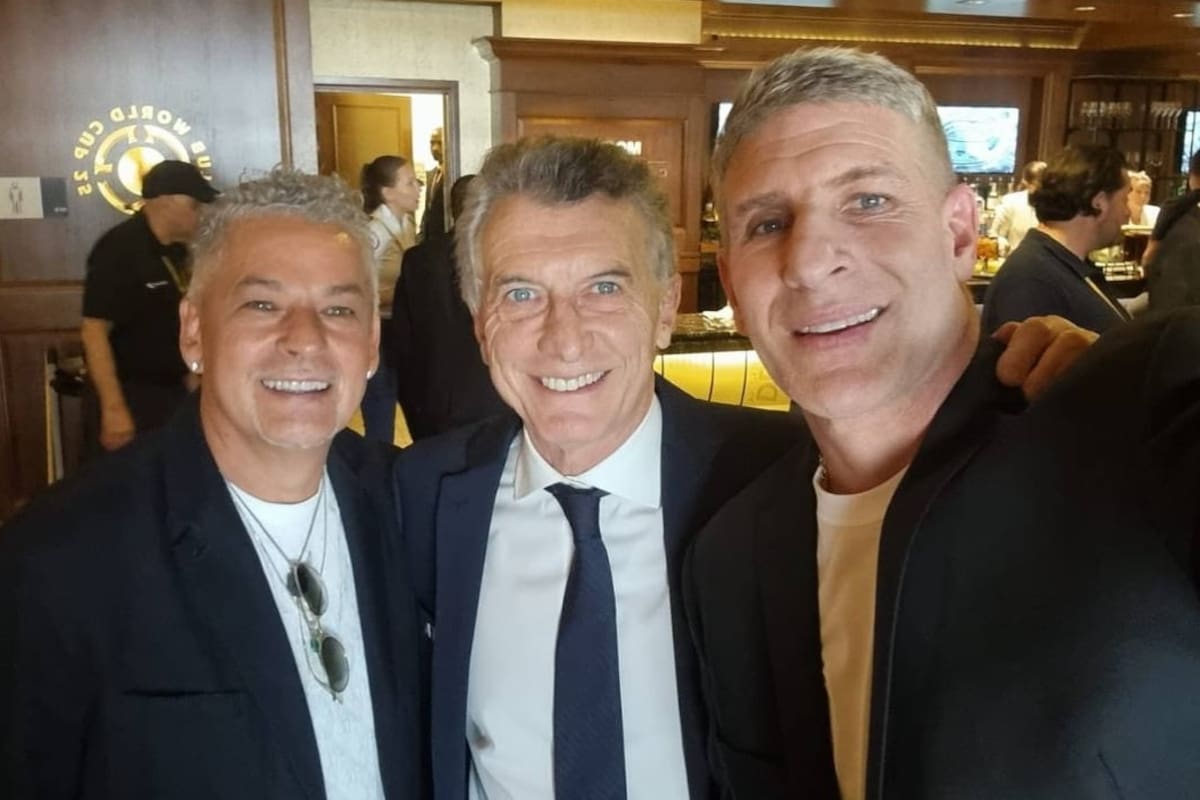 Mauricio Macri con Martín Palermo en Miami por el Mundial de Clubes