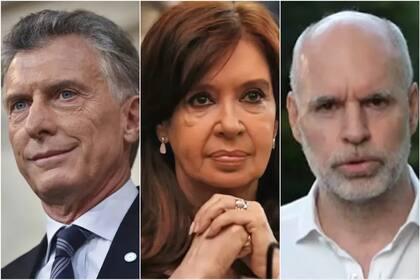 Mauricio Macri, Cristina Kirchner y Horacio Rodríguez Larreta (Foto: Archivo)