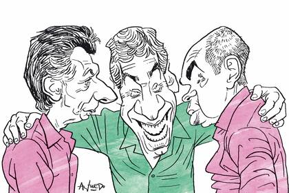 Mauricio Macri, Diego Santilli y Horacio Rodríguez Larreta