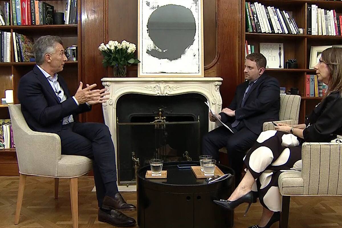 Mauricio Macri durante la entrevista en LN+