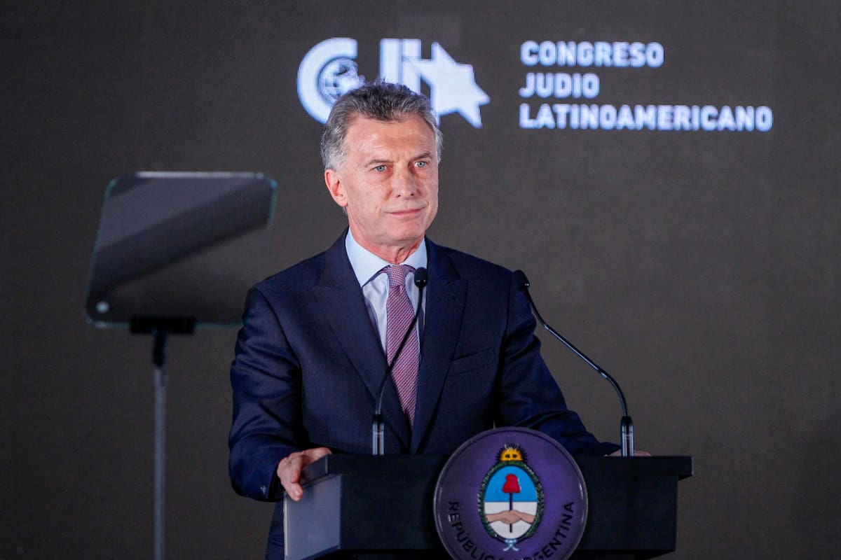 Mauricio Macri en el acto por el aniversario del atentado a la AMIA
