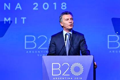 Mauricio Macri en el cierre del B20