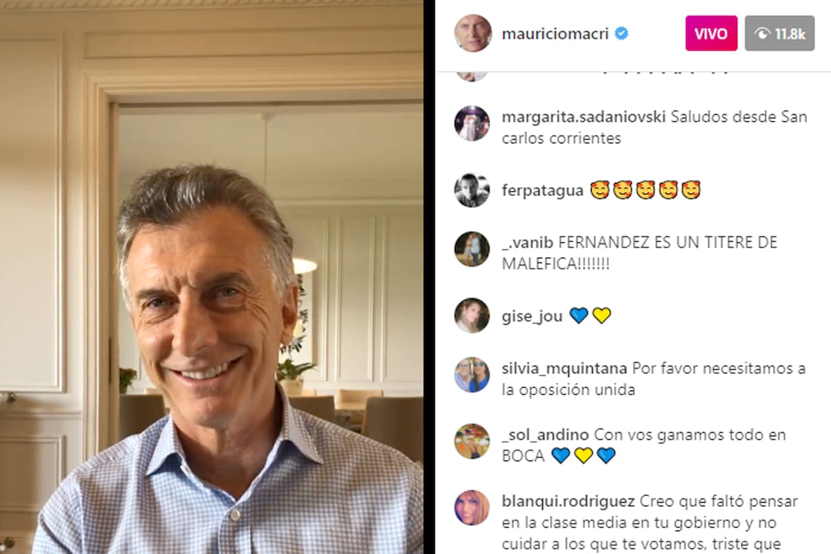 Mauricio Macri, entrevista en vivo por Instagram