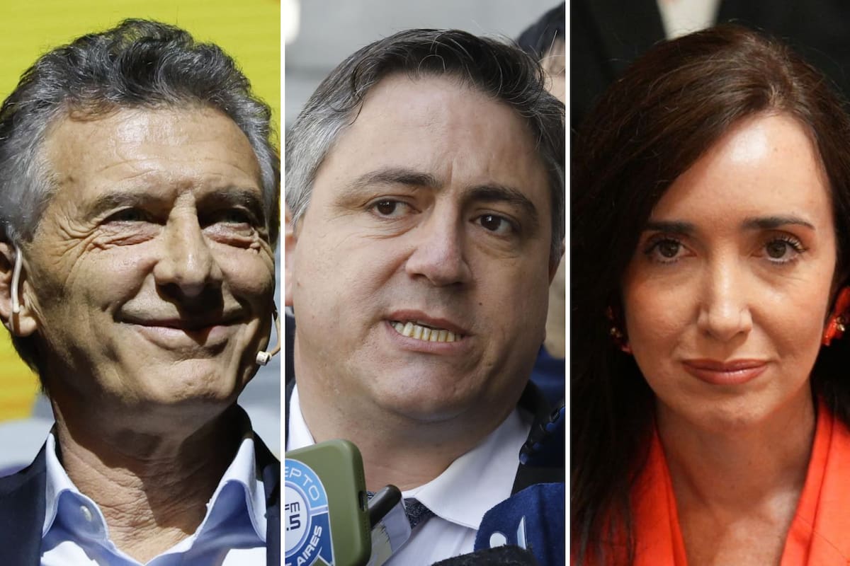 Mauricio Macri, Francisco Paoltroni y Victoria Villarruel