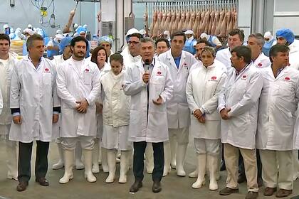 Mauricio Macri habló desde un frigorífico