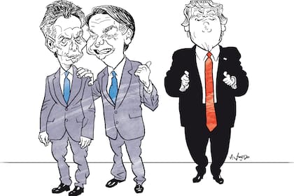 Mauricio Macri, Jair Bolsonaro y Donald Trump