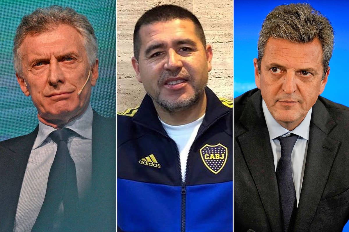 Mauricio Macri, Juan Román Riquelme y Sergio Massa