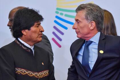 Mauricio Macri junto a Evo Morales