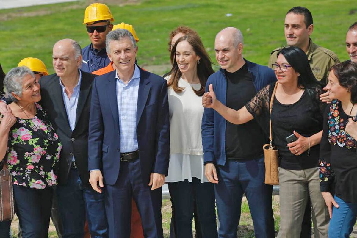 Mauricio Macri junto a María Eugenia Vidal, Horacio Rodríguez Larreta y Néstor Grindetti