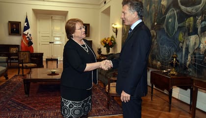 Mauricio Macri junto a Michelle bachelet