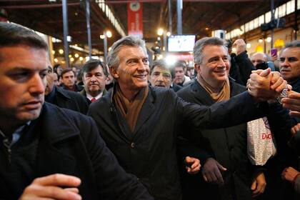 Mauricio Macri junto a Miguel Etchevehere