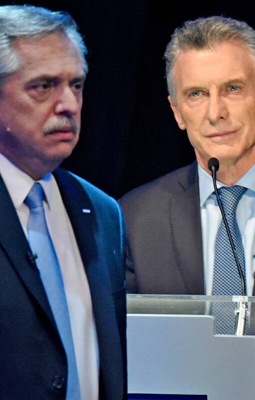 Alberto Fernández y Mauricio Macri, en el debate presidencial de 2019