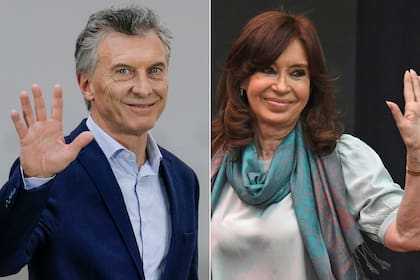 El expresidente Mauricio Macri junto a la vicepresidenta Cristina Kirchner