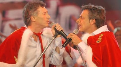 Mauricio Macri y Martín Bossi en el programa Gran Cuñado, en 2015