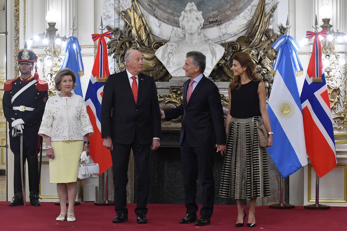 Mauricio Macri y Juliana Awada reciben a los reyes de Noruega