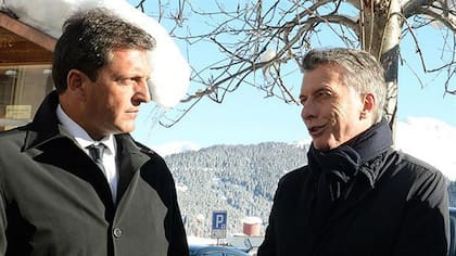 Mauricio Macri y Sergio Massa en el Foro de Davos en 2016