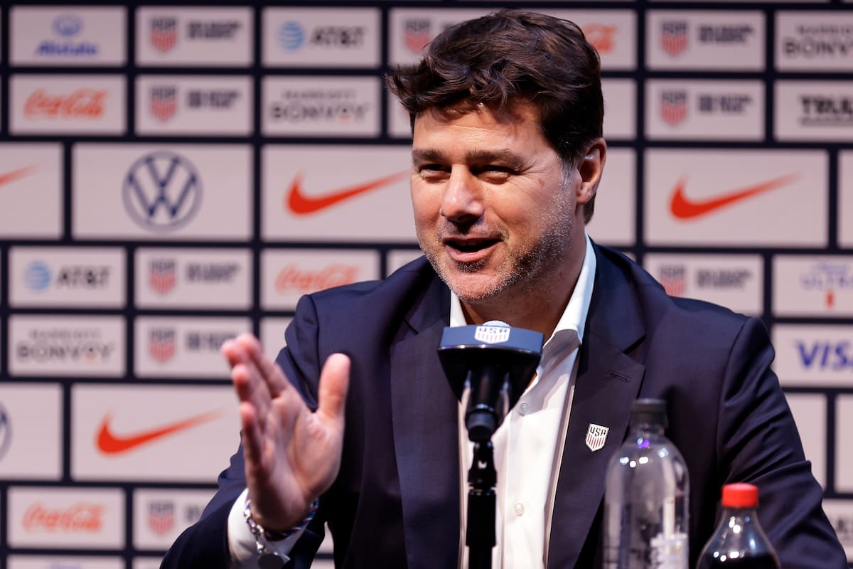 Mauricio Pochettino en una conferencia de prensa como DT de Estados Unidos