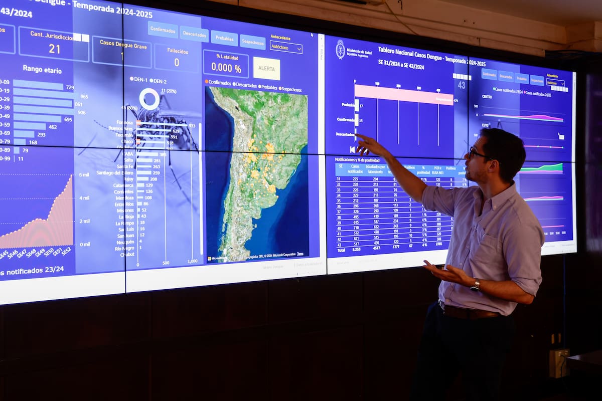 Mauro Bertolini, miembro de la Unidad de Coordinación de Dengue, presentó el nuevo tablero para monitorear el avance de los casos de dengue en la Argentina