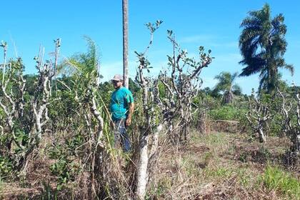 Mauro Chávez, uno de los damnificados, en lo que quedó después del saqueo