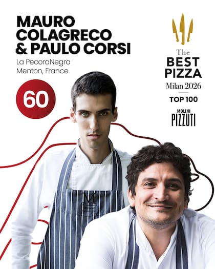 Mauro Colagreco, en el puesto 60 de The Best Pizza Awards 2026