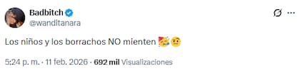 Mauro Icardi negó haber desarchivado fotos con Wanda Nara y ella salió a responderle (Foto: X @wanditanara)