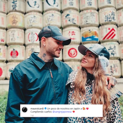 Mauro Icardi y la China Suárez enamoados en Japón (Foto: Instagram @mauroicardi)