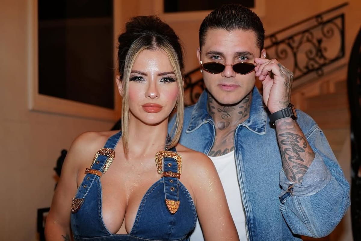 Mauro Icardi y la China Suárez: las fotos mostraron un look impensado de jean con jean