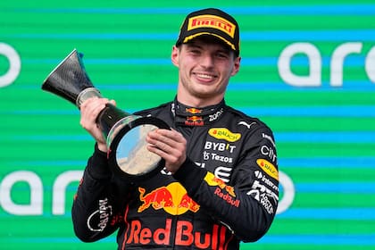 Max Verstappen festeja luego del Gran Premio de Estados Unidos.