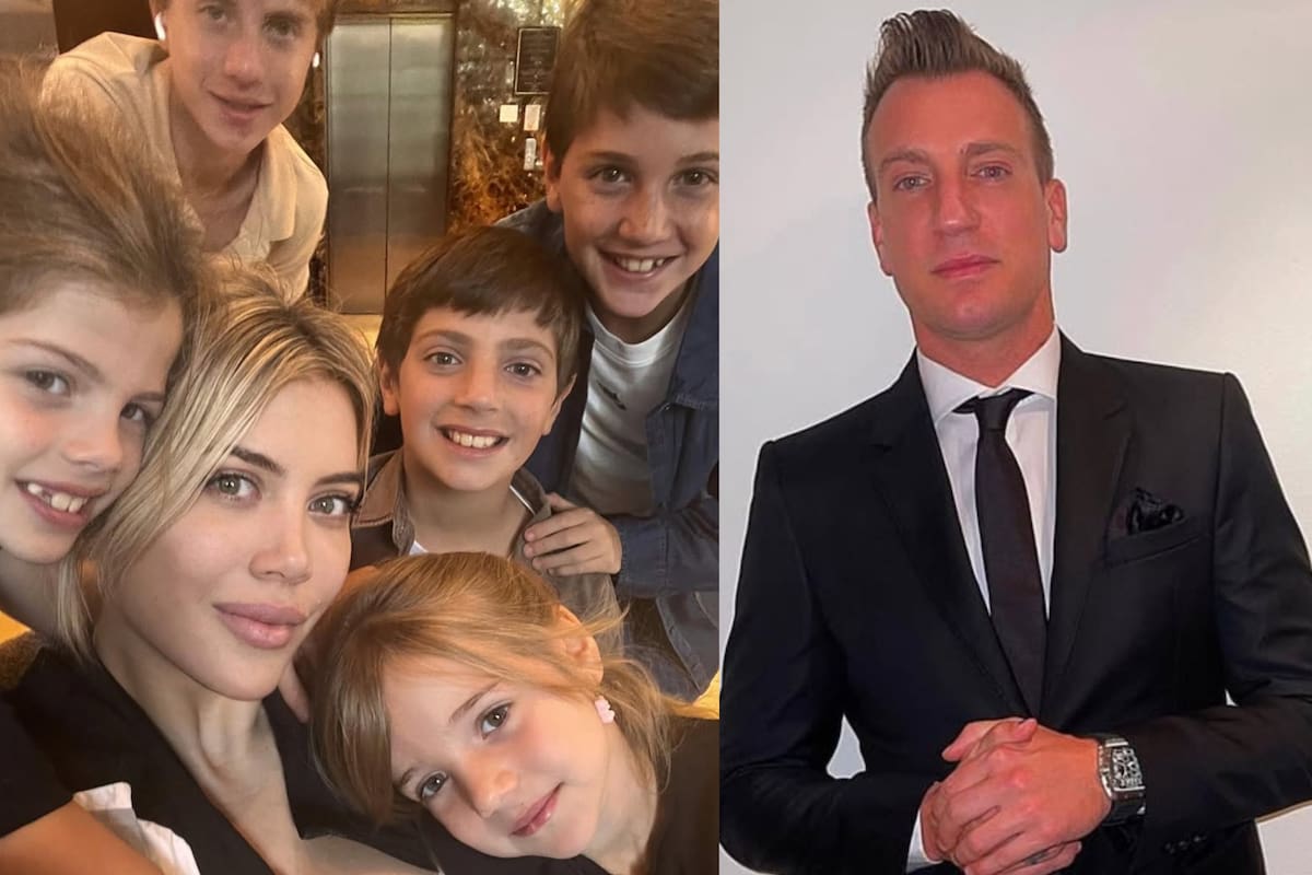 Maxi López salió a comer con sus tres hijos y las dos hijas de Nara y Mauro Icardi (Foto: Instagram @wanda_nara / @officialmaxilopez)