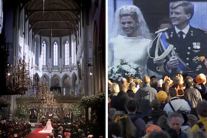 Máxima y Guillermo Alejandro se casaron ante ocho reinas y cuatro reyes, además de las miles de personas que atestiguaron su unión fuera de la catedral