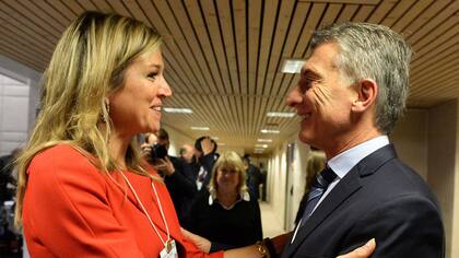 Máxima y Macri en Davos en enero pasado