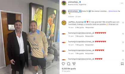Maximiliano Ariel Vallejo junto a Messi.