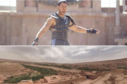 Máximo en realidad realiza sus combates épicos en Marruecos, y no en Roma