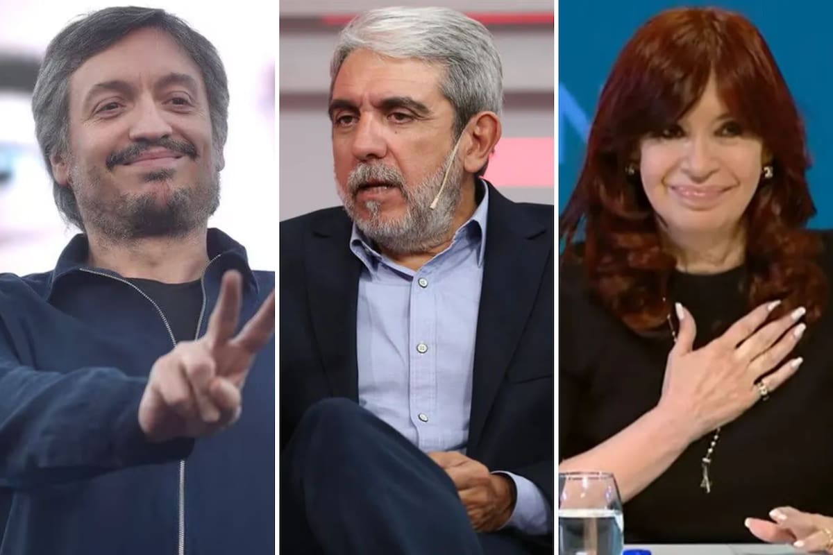 Máximo Kirchner, Aníbal Fernández y Cristina Kirchner