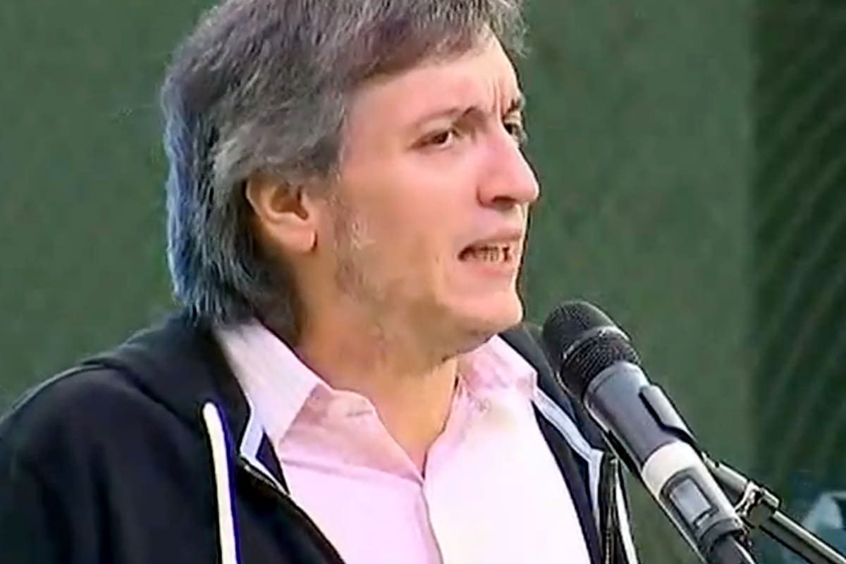 Máximo Kirchner durante el discurso