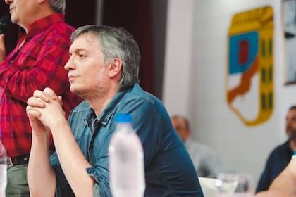 Máximo Kirchner durante el encuentro con la UOM