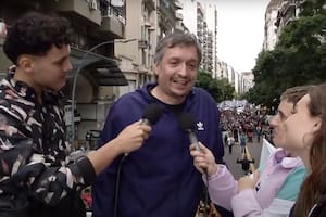 Máximo Kirchner durante la entrevista