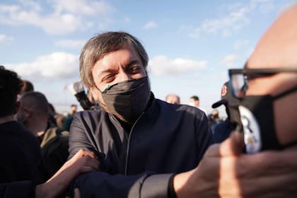 Máximo Kirchner, durante un acto en Cañuelas