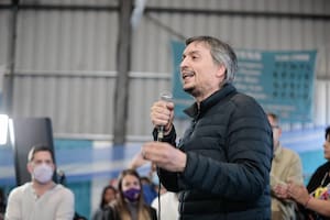 Máximo Kirchner, el 16 de octubre, en un acto en La Matanza