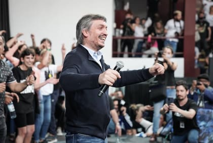 Máximo Kirchner, el sábado, en el Microestadio del Club Atlético Lanús