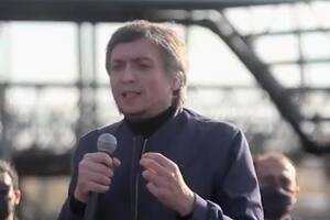 Máximo Kirchner en el acto en el Mercado Agroganadero en Cañuelas