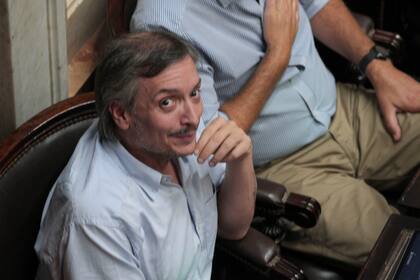 Máximo Kirchner, en su banca de la Cámara de Diputados