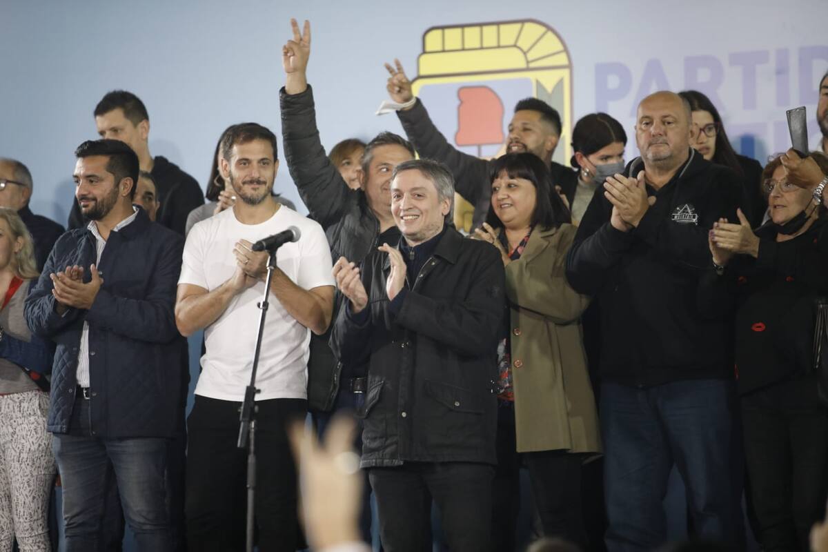 Máximo Kirchner en un acto del PJ en la localidad de Lanús, donde no ahorró críticas para Martín Guzmán