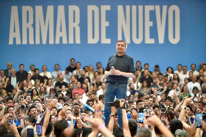 Máximo Kirchner este viernes en el club Atenas de La Plata