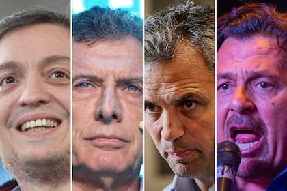Máximo Kirchner, Mauricio Macri, Martín Menem y Gustavo Sáenz